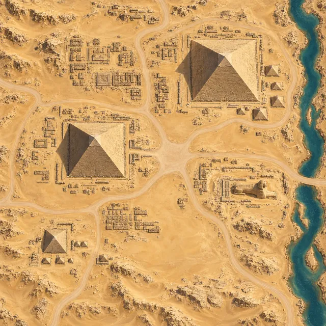 Gizeh mit intakten Pyramiden
