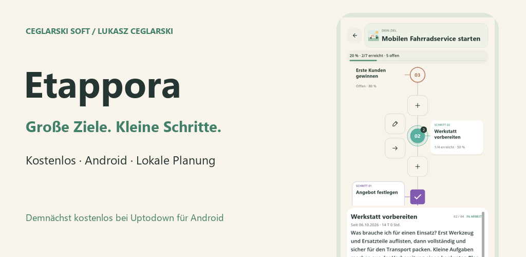 Etappora · Große Ziele. Kleine Schritte.