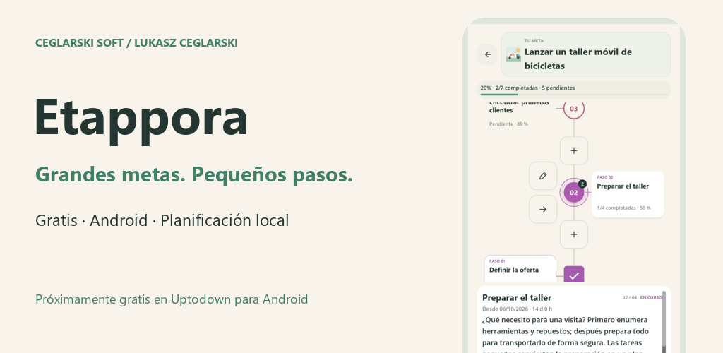 Etappora · Grandes metas. Pequeños pasos.
